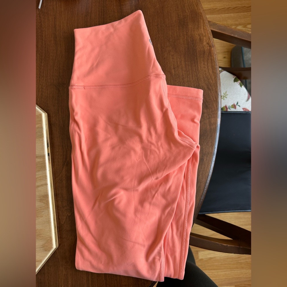 Lulu lemon align leggings in coral. Size 6.